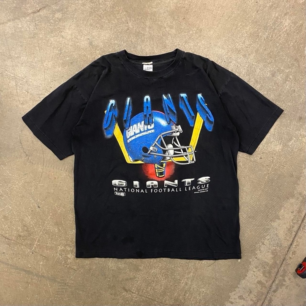 Vintage NFL New York Giants Magic Johnson T 90s Goal Post Graphic Shirt Size XL